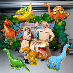 Lingqiang dinosaur foil balloons – six-piece set for a kids' birthday party.