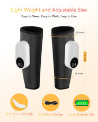 LINGTENG leg massager temperature modes from 30 to 50 C in use.