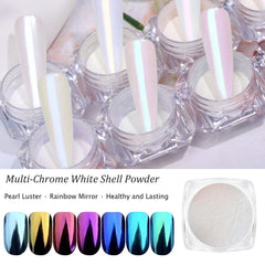 Lingyun chrome powder on light base delivers a pearl sheen and glow.