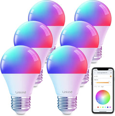 Linkind smart bulb color changing for vibrant ambient lighting.