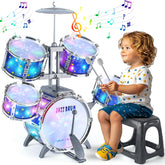 LinseyFun upgraded kids drum set with star lights for engaging rhythm play