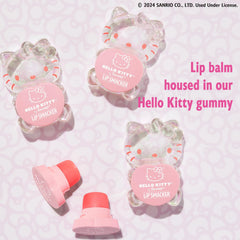 Lip Smacker Hello Kitty Peach Gummy lip balm in action delivers smooth glide and hydration.