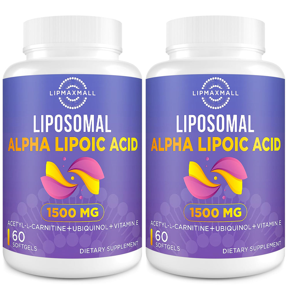 Lipmaxmall liposomal alpha lipoic acid softgel front view with high potency antioxidant formula