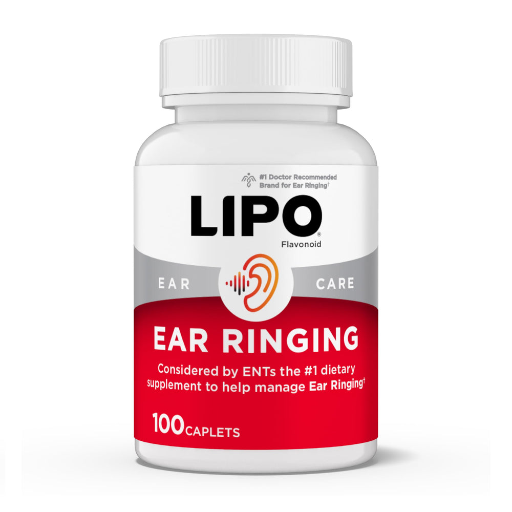 Lipo Flavonoid bottle front promoting ear health support