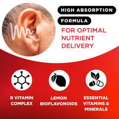 Lipo-Flavonoid bottle with label emphasizes doctor-recommended formulation for tinnitus management