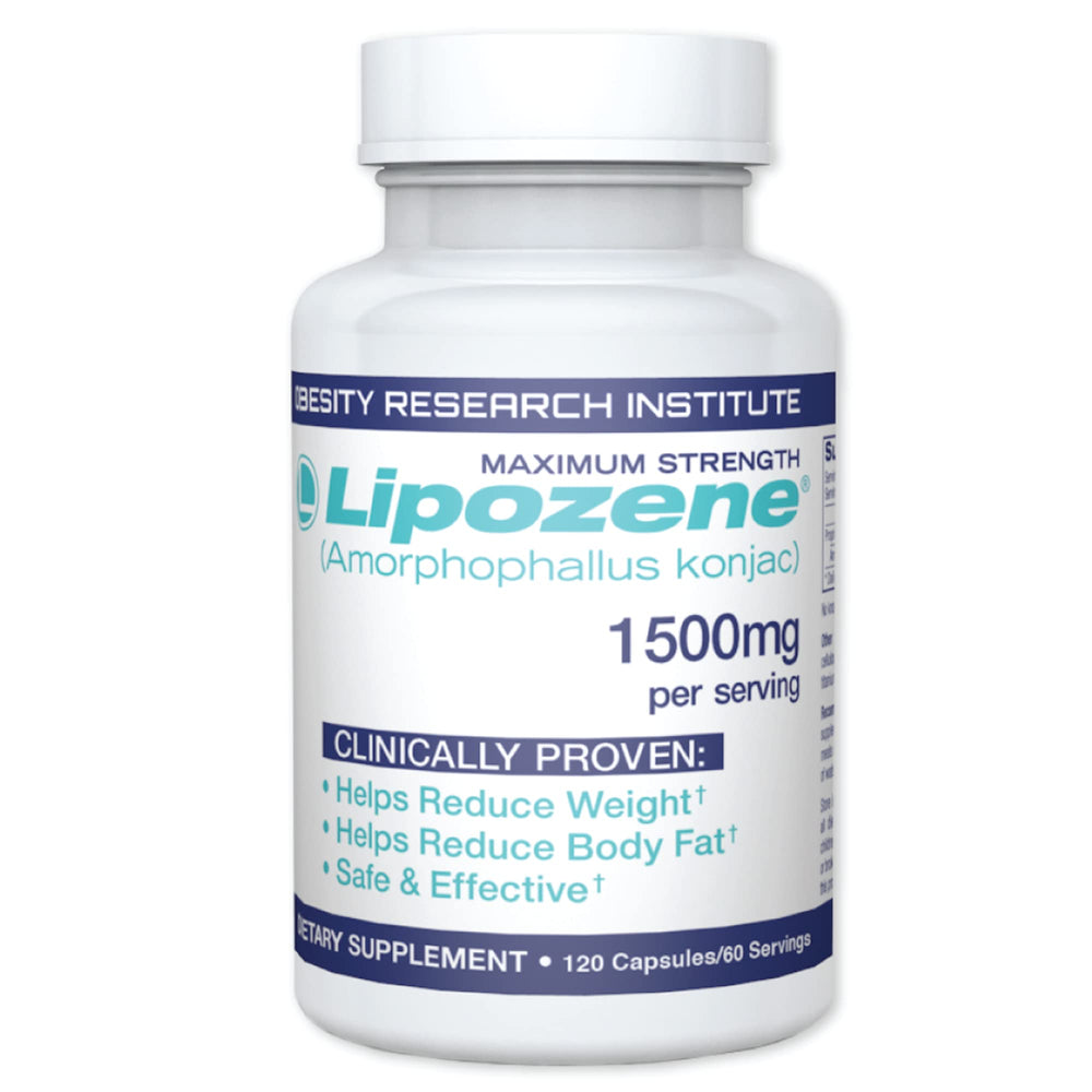 Lipozene Mega Bottle 120 capsules for appetite control and daily use.