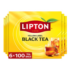 Lipton black tea bags 600-count packaging showcases freshness and value