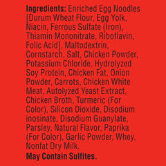 Lipton Cup-A-Soup ingredients featuring chicken and noodles for a satisfying bite.