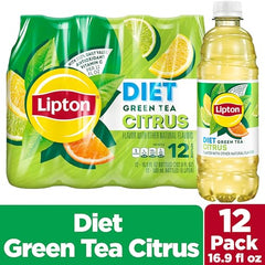Lipton Diet Green Tea Citrus glass with ice and citrus aroma