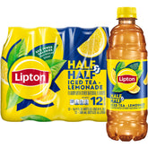 Lipton Half and Half bottle close-up for refreshing citrus flavor.