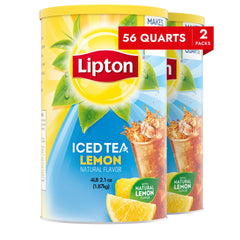 Lipton Lemon Iced Tea Mix featuring real tea leaves for a bright, refreshing glass