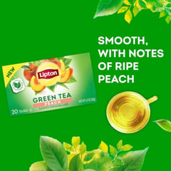 Iced tea glass with peach green tea for a refreshing sip.