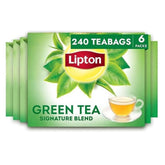 Lipton Signature Blend Green Tea tea bags in a box for convenient daily brewing.