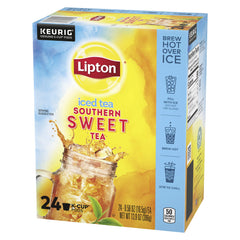 Lipton Southern Sweet Iced Tea brewing cup demonstrates quick, mess-free preparation.