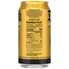 Liquid Death Mango Chainsaw can pour reveals juicy mango aroma.
