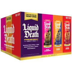Liquid Death Sparkling Energy variety pack cans for on the go energy