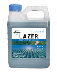Liquid Harvest Lazer Blue 32oz bottle marks spray zones with a bright, non-permanent dye.