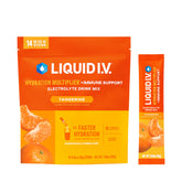 Liquid I.V. Hydration Multiplier Tangerine packet ready to mix for on-the-go hydration.