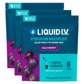 Liquid I.V. Acai Berry powder packet ready for quick hydration.