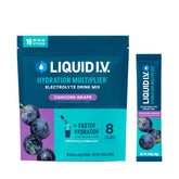 Liquid I.V. Concord Grape hydration powder in a pack ready to mix for fast hydration