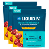 Liquid I.V. Hydration Multiplier Golden Cherry bottle shows hydration in action