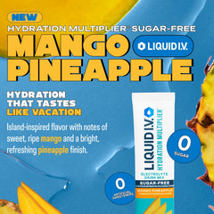 Liquid I.V. Hydration Multiplier Sugar-Free Mango Pineapple single-serving packet ready to mix in water