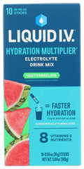 Liquid I.V. Watermelon hydration mix front pack promotes on-the-go hydration.