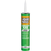 Liquid Nails LN-905 landscape adhesive bottle bonds blocks and stones for sturdy garden walls.