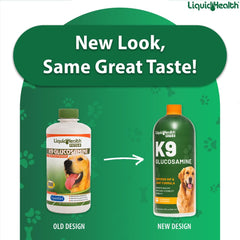 LiquidHealth K9 Joint Juice label closeup showing premium ingredients for dogs