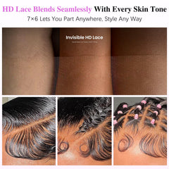 Liqusee pre-plucked lace hairline close-up reveals natural edge and minimal prep.