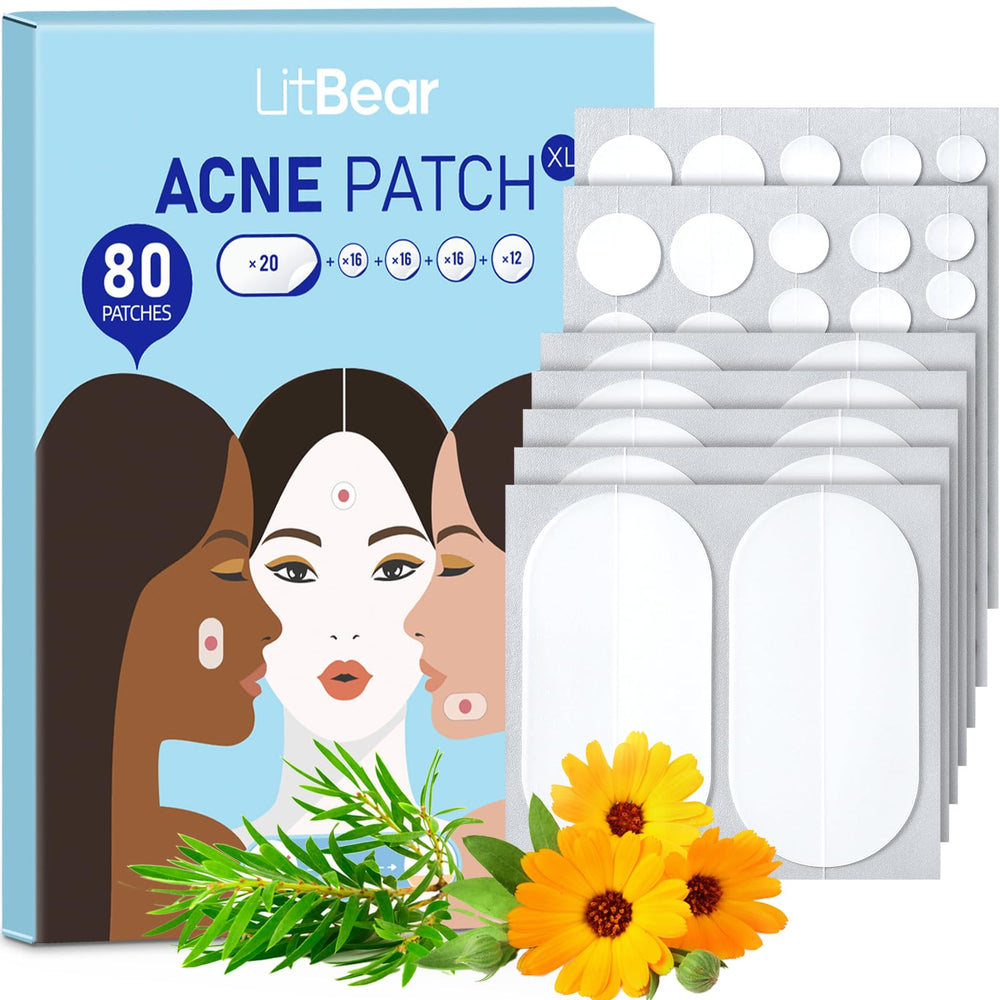 LitBear large acne patches pack open showing XL coverage for big breakouts.