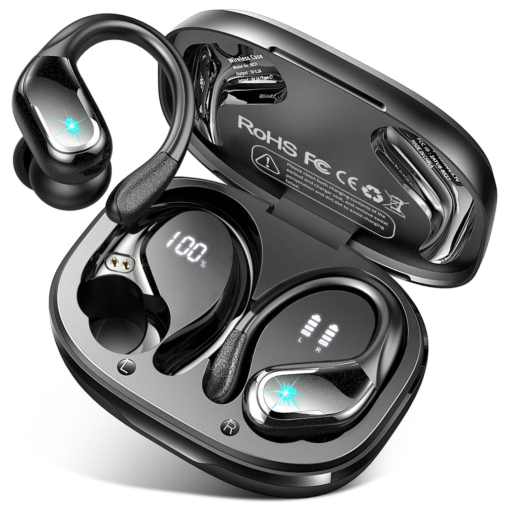 Ltinist wireless earbuds with dual power display for easy battery monitoring during workouts.