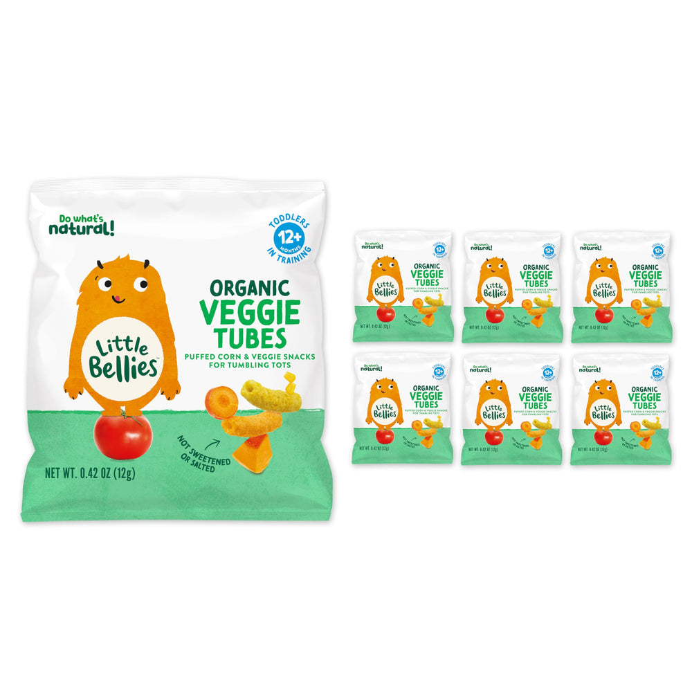 Little Bellies Veggie Tubes 7-pack with 0.42 oz each, convenient toddler snack.