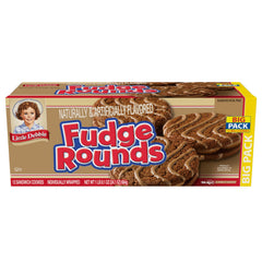 Little Debbie Fudge Rounds Big Pack box front, ideal for family snacks and on-the-go treats.