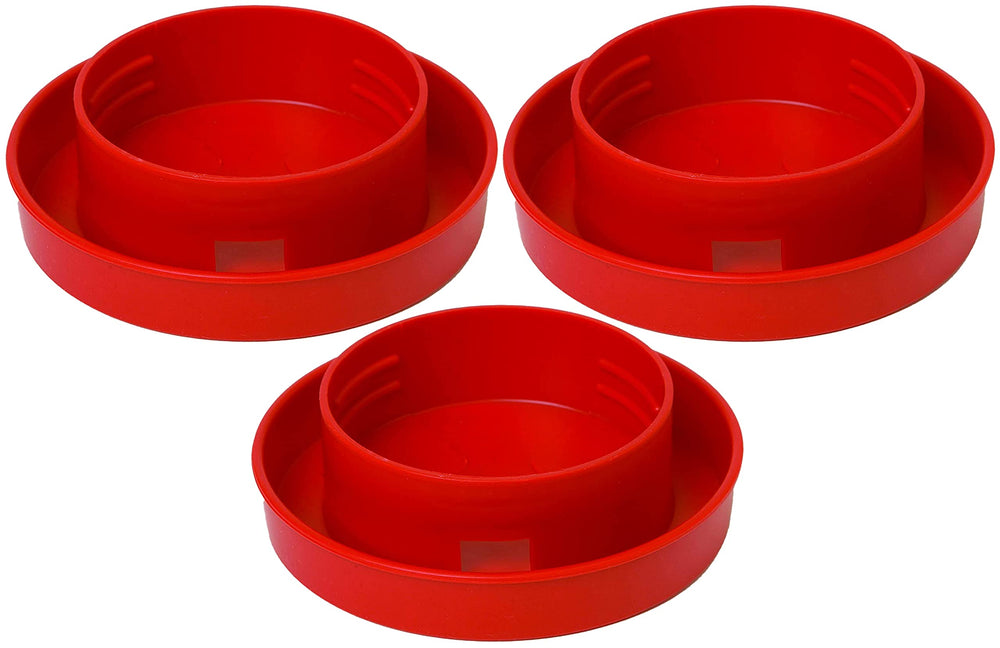 Little Giant Quail Waterer Base with narrow channel for small birds and gravity-feed setup.
