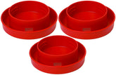 Little Giant Quail Waterer Base with narrow channel for small birds and gravity-feed setup.