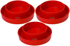 Little Giant Quail Waterer Base with narrow channel for small birds and gravity-feed setup.