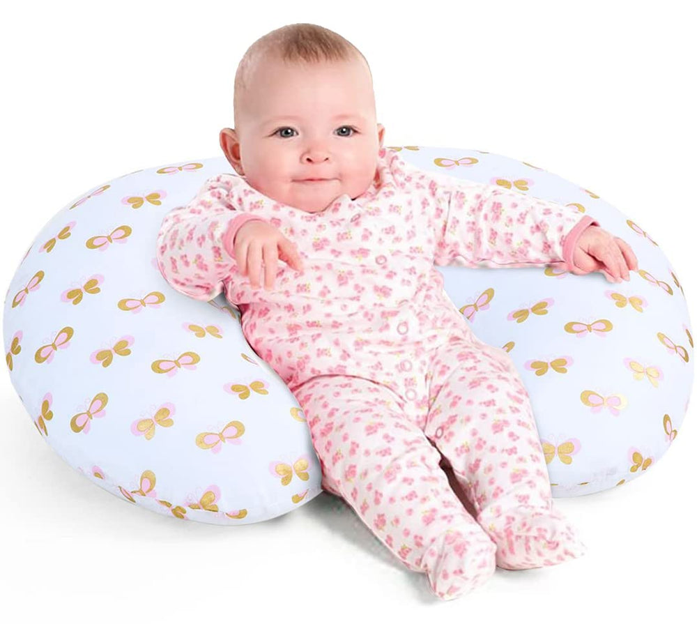 Little Grape Land nursing pillow with removable cover for easy cleaning.