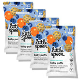 Little Spoon Blueberry Carrot Meltable Baby Wheels packaging front demonstrates convenient grab-and-go feeding.