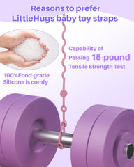 LittleHugs bottle holder on dark red strap prevents bottle loss.