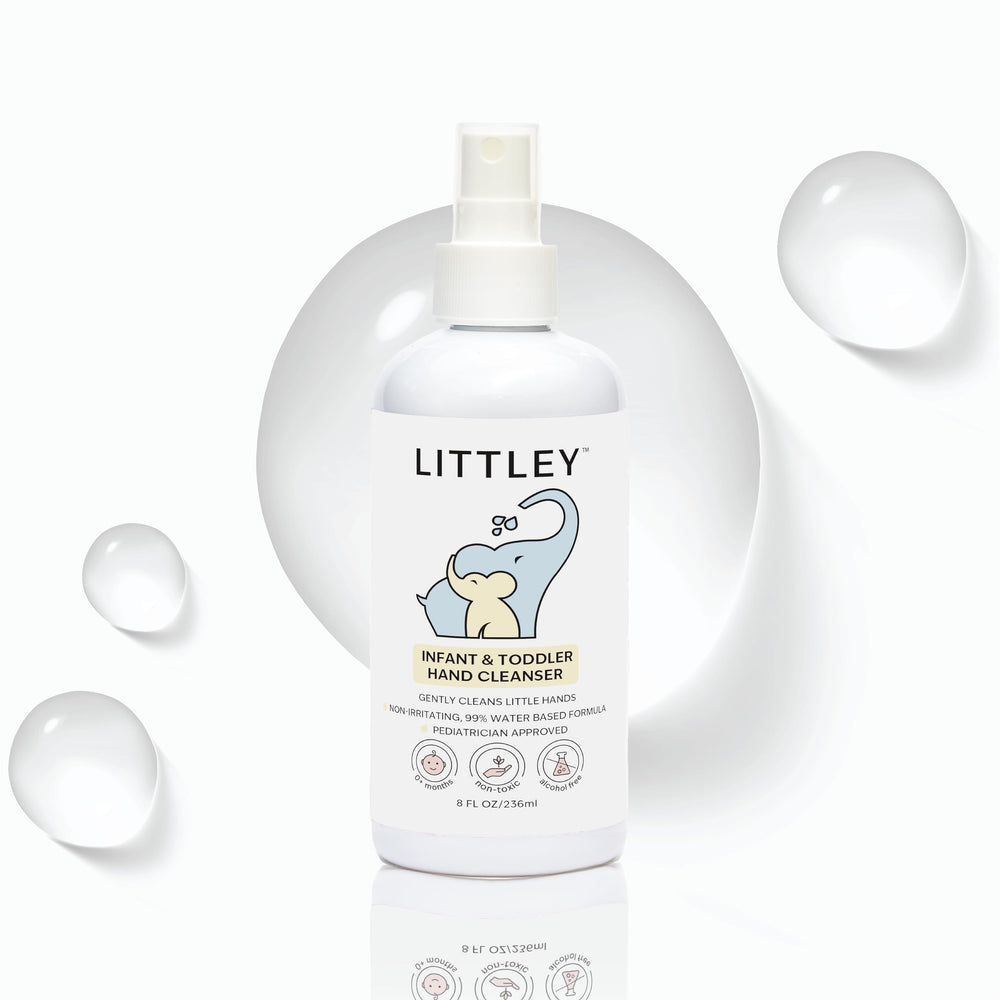 LITTLEY Hand Cleanser spray bottle for quick, gentle hand cleansing on the go.