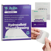 Livaclean Health hydrocolloid dressing 2x2 closeup; flexible for minor wounds