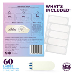 LivaClean patch featuring salicylic acid, tea tree, and calendula for larger breakouts.