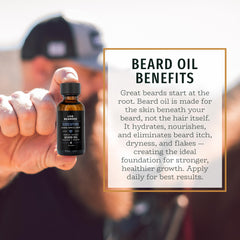 Live Bearded 1oz bottle label highlights natural jojoba formula