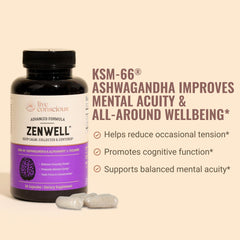 Live Conscious Ashwagandha KSM-66 capsules close-up for stress resilience.