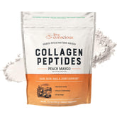 Live Conscious Collagen Peptides peach mango bottle shows premium skin, hair, nails support.