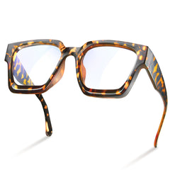 Livho oversized blue light glasses for women with a rectangle frame for daily computer use.