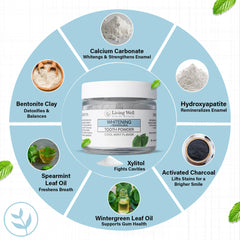 Living Well with Dr. Michelle activated charcoal aids surface stain reduction for brighter smile