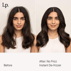 Living Proof No Frizz Instant De-Frizzer spray on dry hair refreshing dull strands between washes