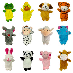 LIYROIUB collection of soft velvet animal finger puppets for storytelling.